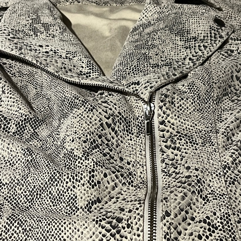 INC International Concepts Faux Suede Snake Skin Jacket Size XXL